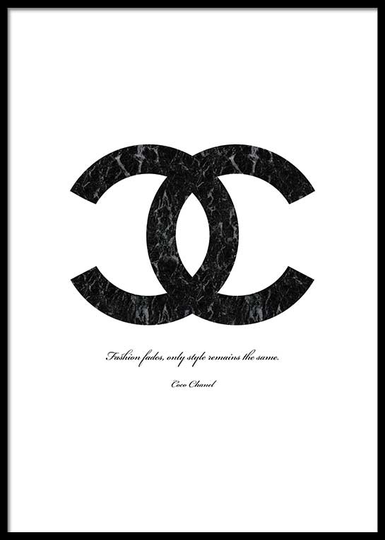 Coco Chanel Paris Black  50x70 cm Poster  BGA