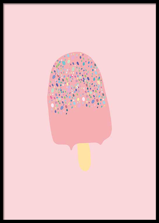 PINK ICE CREAM POPSICLE POSTER – Postersprints