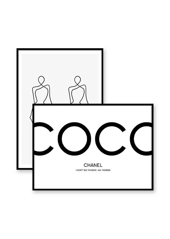 Black Coco Chanel I Am Fashion Quote Wall Art Print  Wild Wall Art