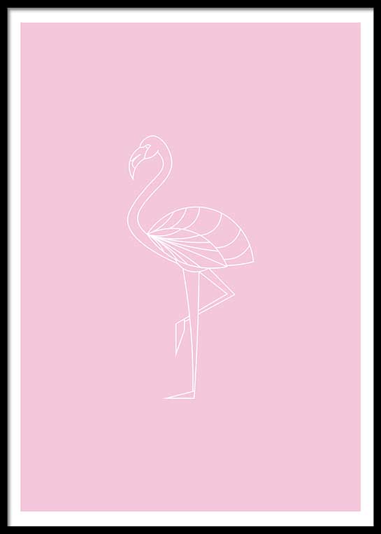 FLAMINGO LINE DRAWING POSTER